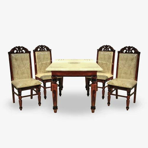 BIG FLOWER MARBLE TOP DINING TABLE