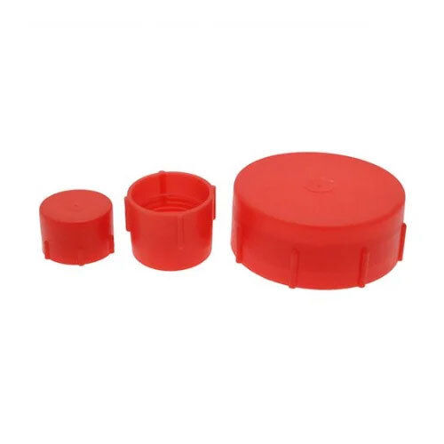 Plastic Threaded End Cap - Color: Red