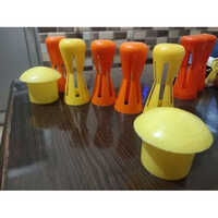 Rebar Damru Cap 16 To 32mm Tmt Bar Cap - Ldpe/hdpe Material | Vibrant Yellow And Orange Colors, Soft Round Design For Secure Fit