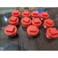 Thread Protection Cap - High-quality Material, Round Shape, Vibrant Red Color | Durable Painted Surface Treatment For Industrial Use