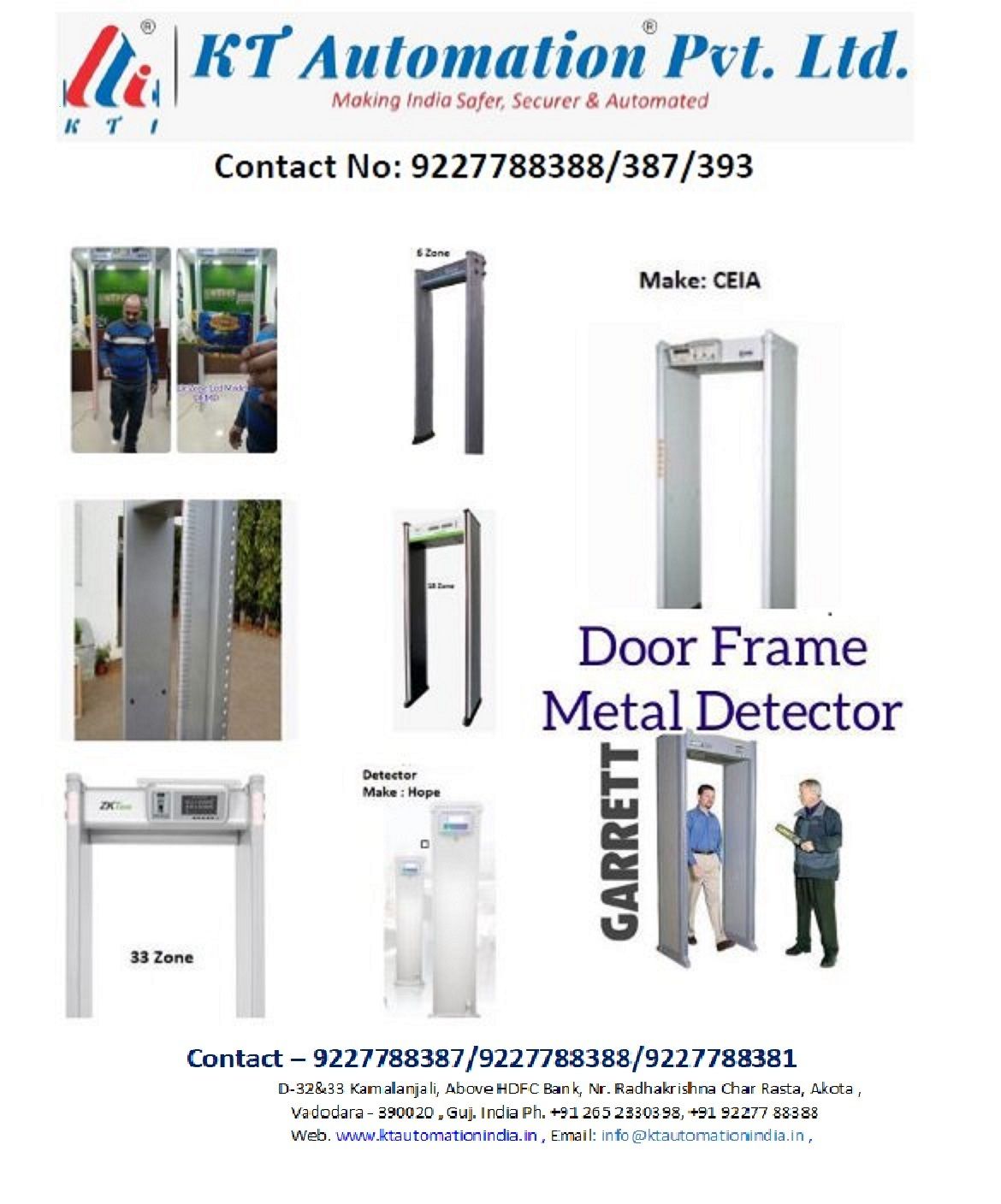 Door Frame Metal Detector 9 zone