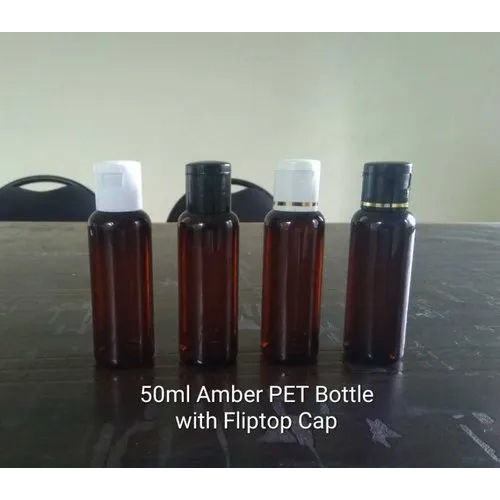 50ml Amber Slim Pet Bottle - Color: Brown