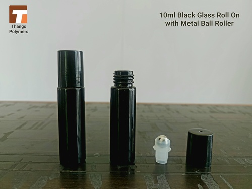 10ml Black Roll On Glass Bottle