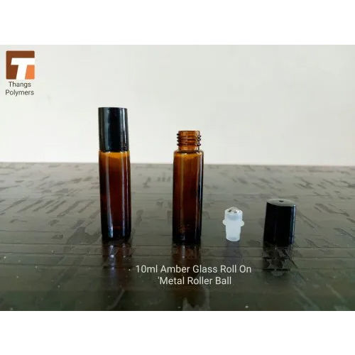 10Ml Amber Roll On Glass Bottle - Color: Brown