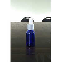 15ml Blue Essential Oil Bottle - Glass Material, Round Shape, Screw Cap Sealing | Ideal For Chemical Storage, Glossy Finish, Warranty Included