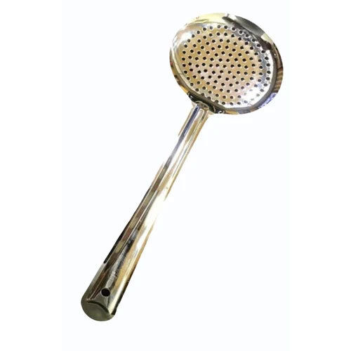 Stainless Steel Designer Frying Ladle - Color: Silver