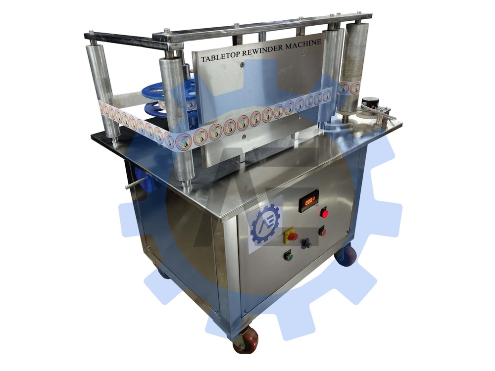 TABLE TOP REWINDER MACHINE FOR BATCH PRINTING