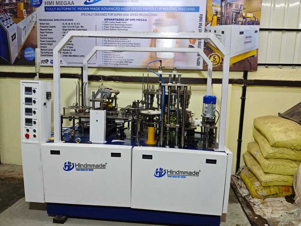 High Speed Paper Cup Making Machine - Steel Material, 1000 Cups Capacity, PLC Control System, Automatic Operation, 1000 Cutting Speed