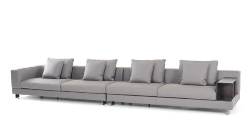 Modern Living Room Sofa Combination Nordic Luxury Straight Row Leather Sofa