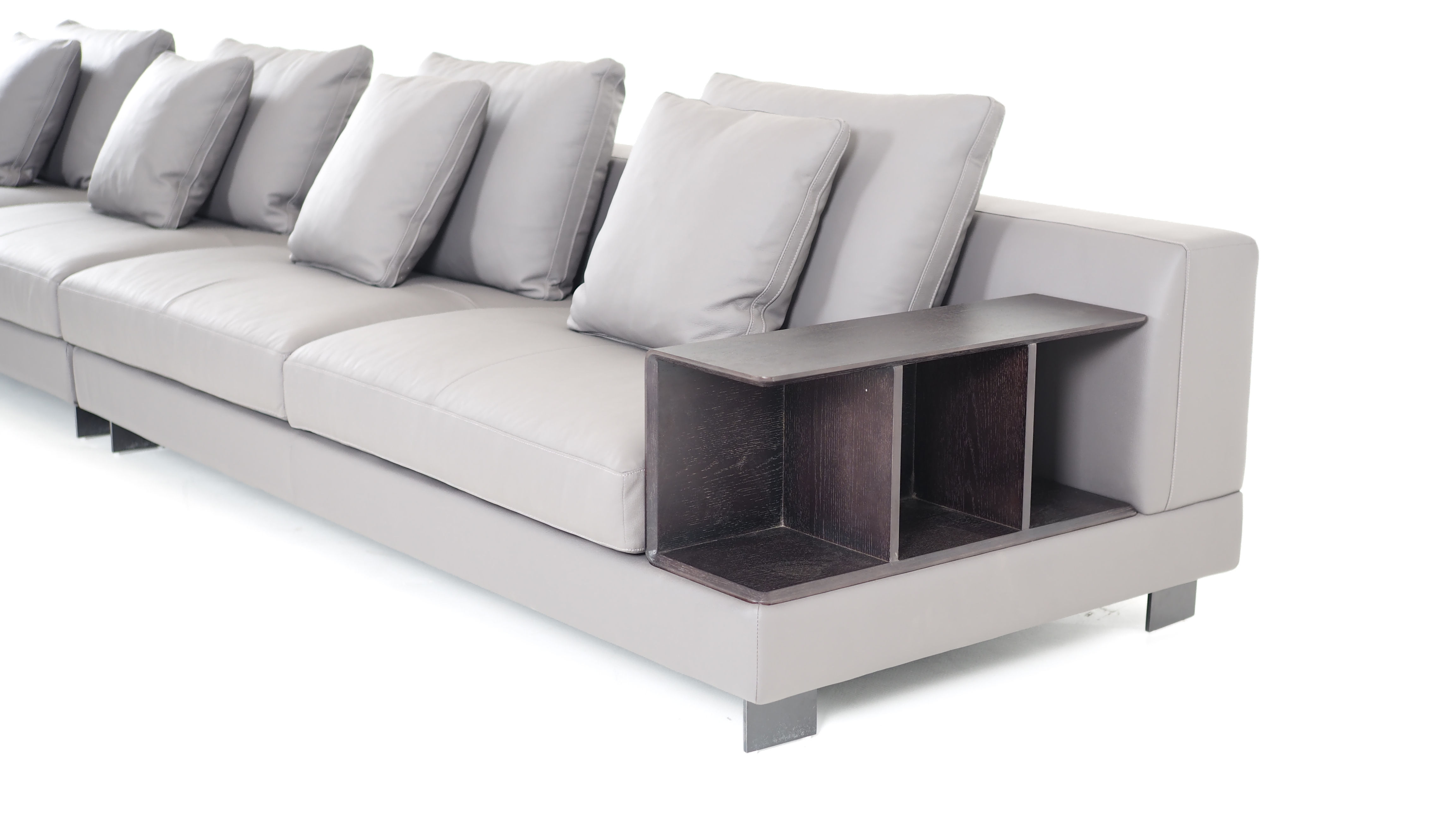 Modern living room sofa combination Nordic luxury straight row leather sofa