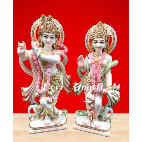 Marble Dust Radha Krishna Statue - Height: 30 Inch (In)