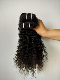 Remy Virgin Indian Temple Donated Human Hair Weft Extensions Curly Straight Wavy Samples