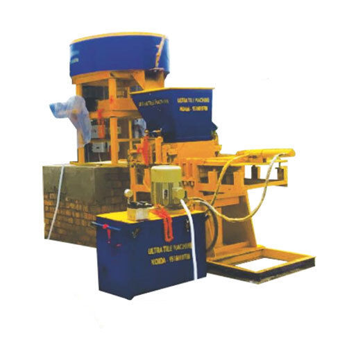 Concrete Brick Making Machine - Color: Blue And Yellow