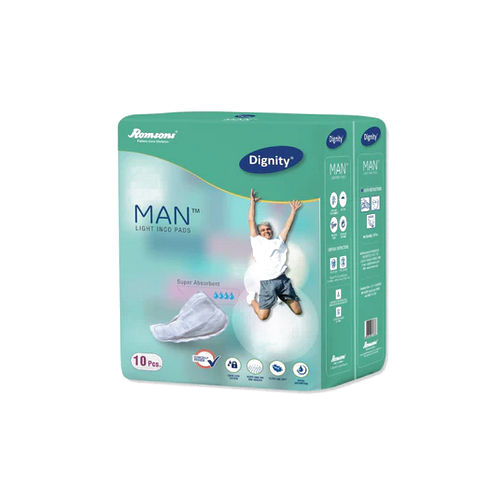 10 Pieces Dignity Man Light Incontinence Pads - Absorbency: 450 Milliliter (Ml)