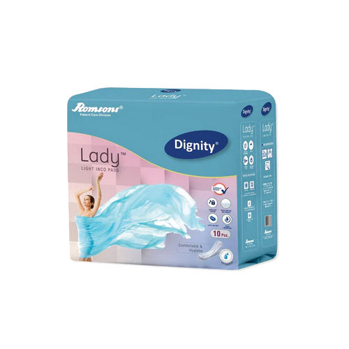 10 Pieces Dignity Lady Light Incontinence Pads - Absorbency: 550 Milliliter (Ml)