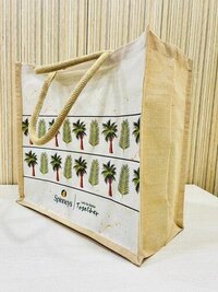 Juco (jute & Cotton) Sustainable Women Shopping Bag For Versatile Use - Multi Color, Hand Woven, Eco-friendly Material | Durable, Attractive Printed Designs, Comfortable To Carry