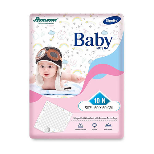 Dignity Disposable Baby Changing Mats - 60x60cm, White Color, 100% Safe for Infants, Ideal for Personal Care