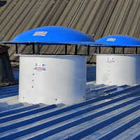 Turbo Roof Exhaust System - Frp & Color Steel Plate, >700mm Size, Round Shape, Plain Design, Innovative Ventilation Solution