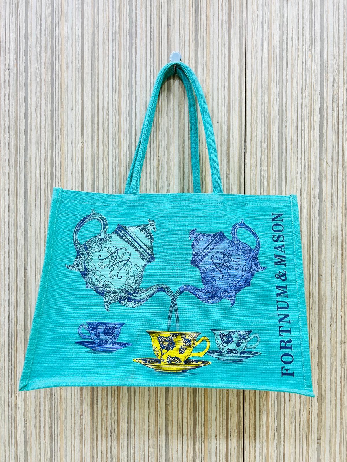 Beautifully Printed Jucos ( Combination of Jute & Cotton) Ladies Shopping Bag for Versatile Use