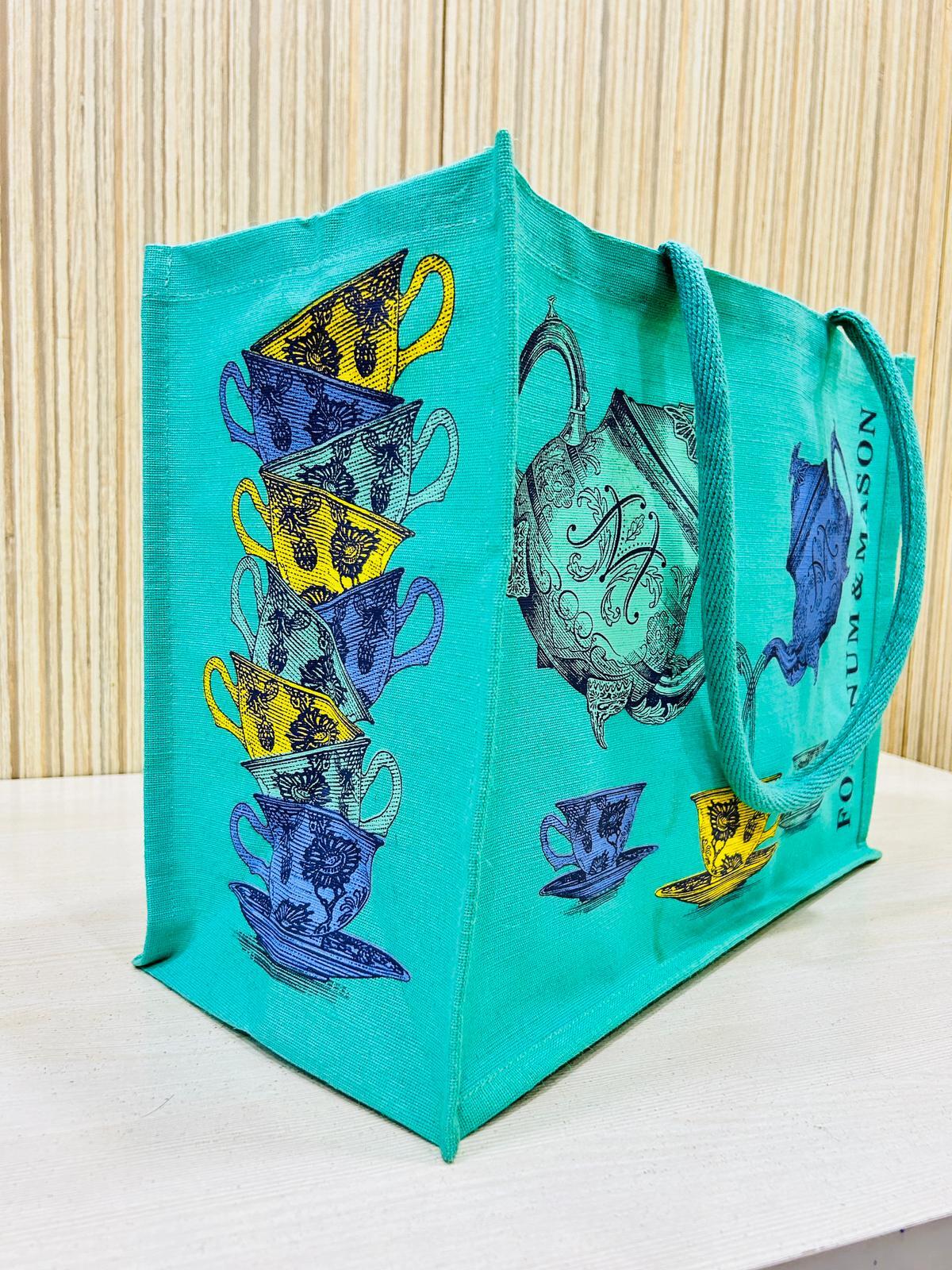 Beautifully Printed Jucos ( Combination of Jute & Cotton) Ladies Shopping Bag for Versatile Use