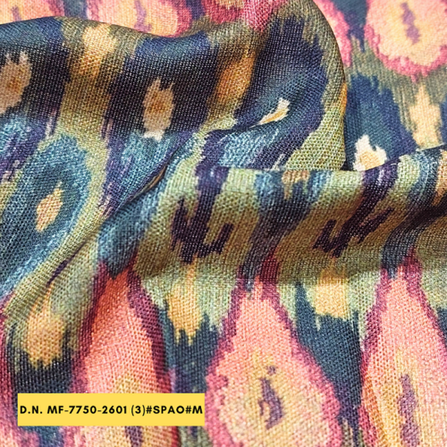 Get Exclusive Ikat Pattern Printed fabric in Poly Linen