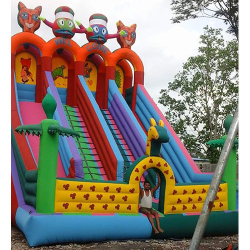 4 Slides Inflatable Bouncy - Material: Rubber