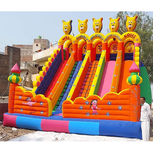 Big 3 Lane Slider Inflatable Bouncy - Material: Rubber