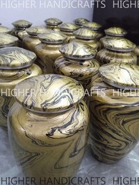 Enameled Finish Alloy Cremation Urn for Human ashes - Ma;e & Female Adult Urns ,  Manufacturer of Funeral Urns