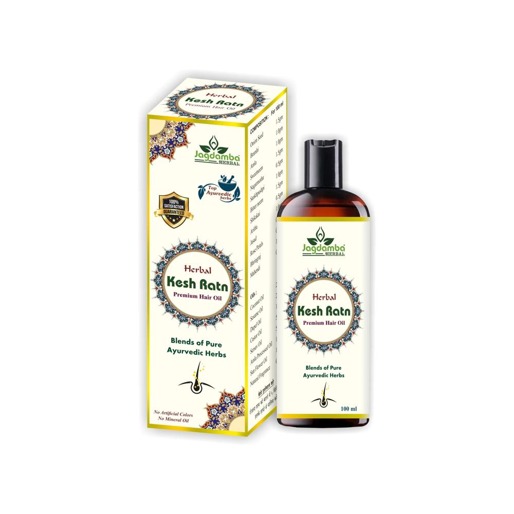 Herbal Kesh Ratn Hair Oil - Herbal Formula, Liquid Form | Reduces Hair Fall, Smoothens Scalp, Suitable For All Hair Types
