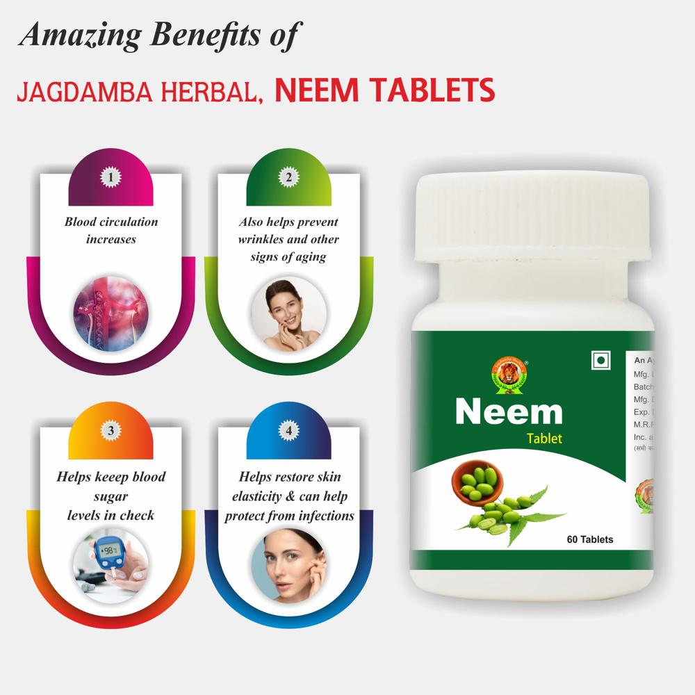 Neem Tablets - Herbal Extract, Daily Supplement for Adults - Supports Immune System, Promotes Healthy Digestion, Enhances Skin Health, Moisture-Free Storage, Suggested Dosage