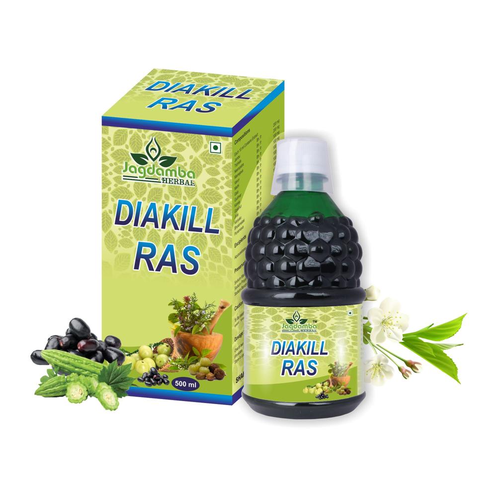 Diakill Syrup - Blend of 14 Ayurvedic Herbs for Blood Sugar Control Immune Support & Detoxification | Promotes Healthy Skin Hair & Digestion