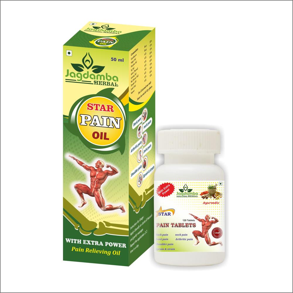 Star Pain Oil 100ml | Star Pain Tablets 120 | Pain Reliever Combo - Age Group: For Adults