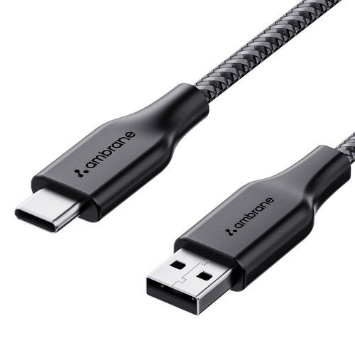 3A Fast Charging 1.5m Braided Type C Cable for Type C devices, 480Mbps, Quick Charge 3.0 (Black)