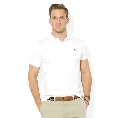 Mens Plain Polo T-Shirt - Color: White