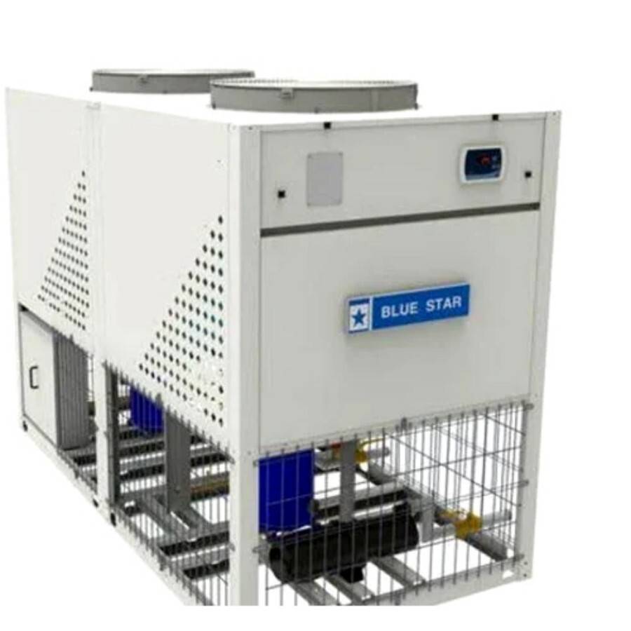 Bluestar Air Cooled Chiller - Aluminum, Standard Size, Sleek White Color | Electric Power Supply 220-240 Volt, 6-Month Warranty, Industrial Use