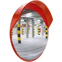 Convex Mirror - Polycarbonate 32 Inch Red | Manual Direction Sign For Parking Safety