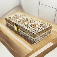 Bahubali Digiglam - Gold Printed Matt Touch Mgi Floral Decorative Box, Shagun Cash Box