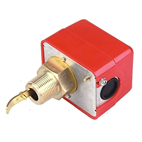 Water Flow Switch - Stainless Steel, Red Color | Reliable Water Movement Monitoring for Efficient System Control