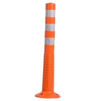 Plastic Bollards - 750mm L X 1kg, Orange Pvc | Flexible Manual Stop Sign For Industrial Use