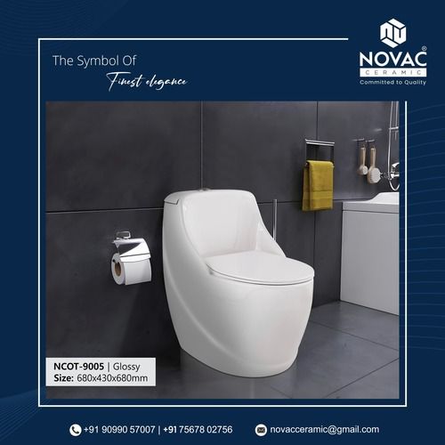 Imported One Piece Ceramic Toilet - Color: White