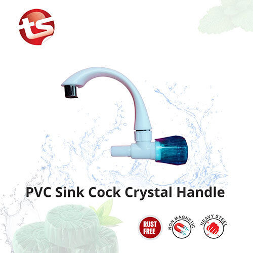 Pvc Sink Cock Crystal Handle - Color: White