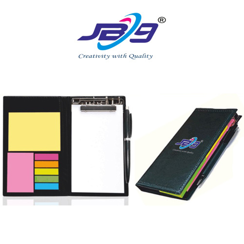 JB9 PU Black Timex Clipobard With Sticky Note Pad