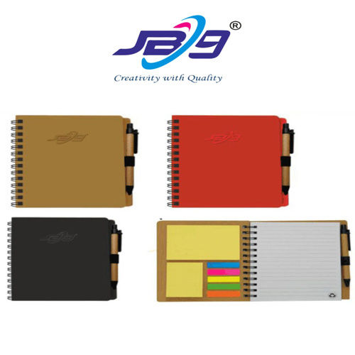 Jb9 Hard Bond Cover With Ruled Writing Pad And Sticky Note Pad - Size: Standard