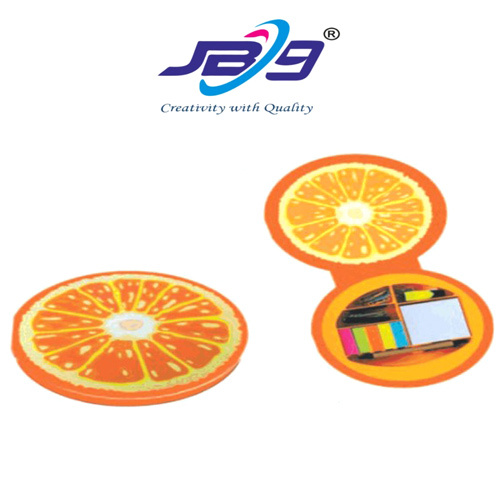 Jb9 Orange Shape Sticky Note Pad With Calender - Size: Standard