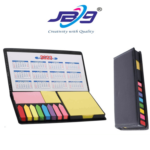 Jb9 Pu Black Cover With Deferent Shape Sticky Note Pad - Size: Standard