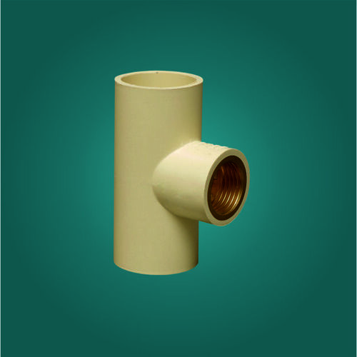 Cpvc And Brass Reducer Pipe Tee - Color: White