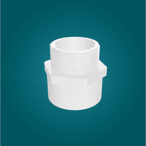 Upvc Plain Male Thread Adapter - Color: White