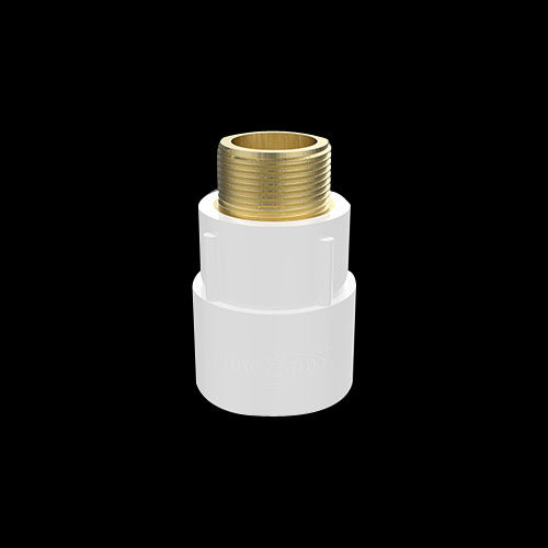 Upvc And Brass Reducer Male Thread Adapter - Color: White