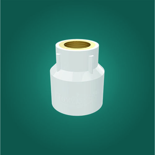 Upvc And Brass Reducer Female Thread Adapter - Color: White