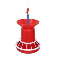 Automatic Jumbo Poultry Feeder - Plastic, 35x35x56 Cm, Red Color | Automatic Feed Dispensing, Lightweight 1.2 Grams, Easy To Clean